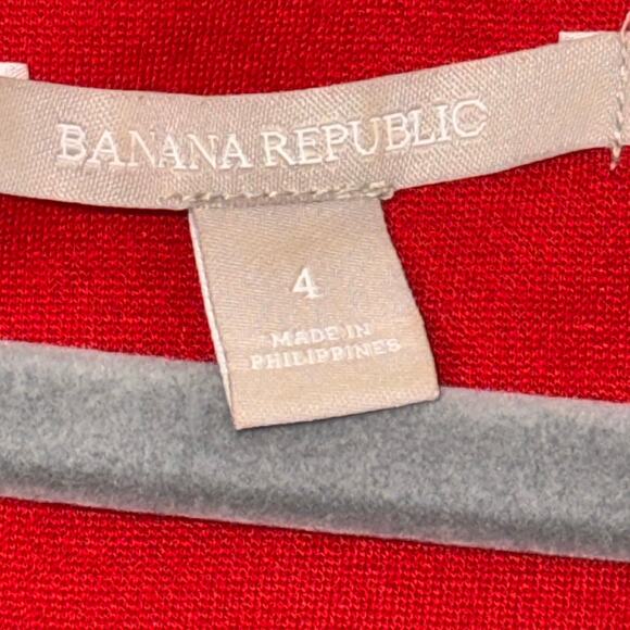 Banana Republic Ponte Fit Flare Dress Sz 4 Red Tomato Sauce Office Siren Preppy‎ - Picture 6 of 9